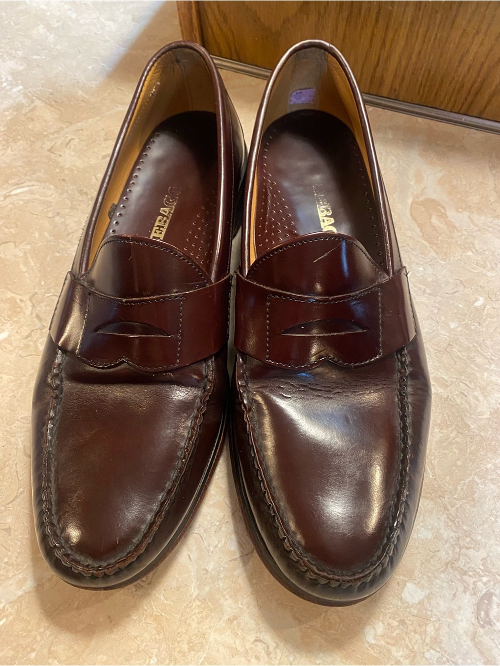 Sebago Men's Dark Burgundy Leather Penny Loafers